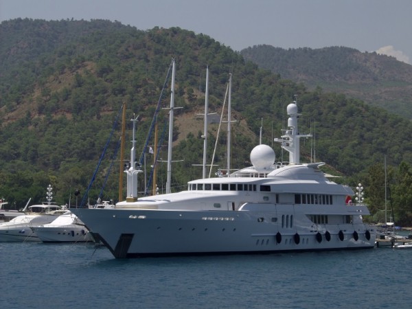 A superyacht at Göcek near Fethiye, Turkey