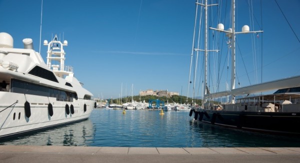 A marina in Antibes, on French Riviera.