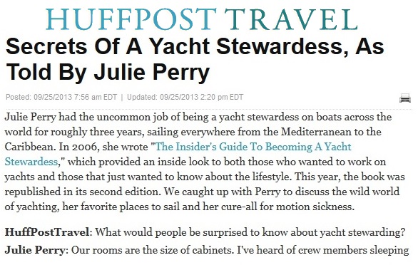 HuffPost Travel Julie Perry Yacht Stewardess