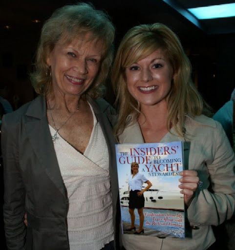 Kristen Cavallini-Soothill, owner and operator of American Yacht Institute, with Julie Perry during the release party for the first edition of "The Insiders' Guide to Becoming a Yacht Stewardess"