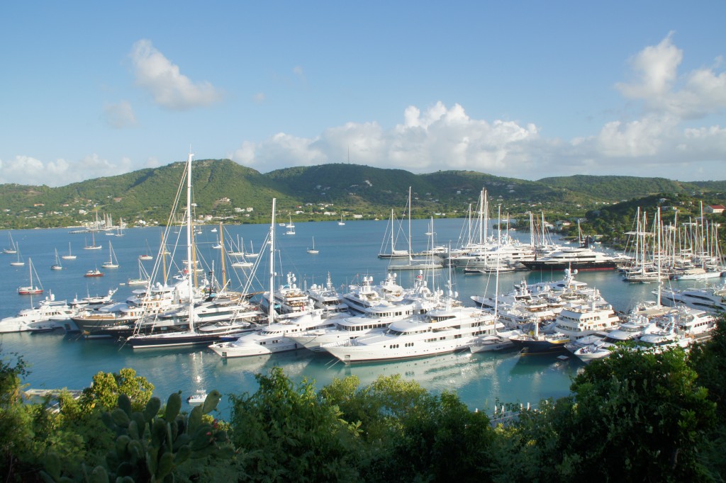 Superyachts in the Caribbean