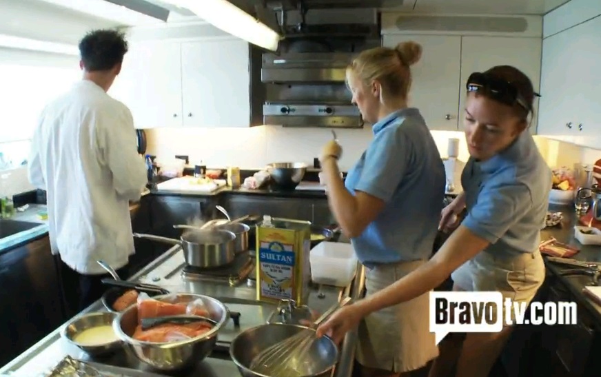 Yacht Chef Stewardess Dance with Below Deck Ben Kat Adrienne - - Story by Victoria Allman